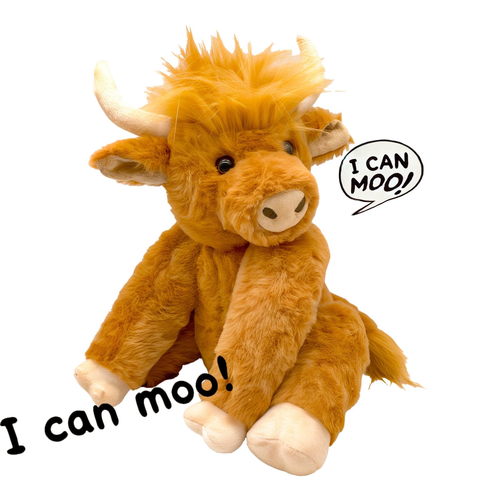 Foto 3 pulgar | Peluche Highland Cow Con Articulaciones Móviles Y Sonido De 25 Cm - Venta Internacional.