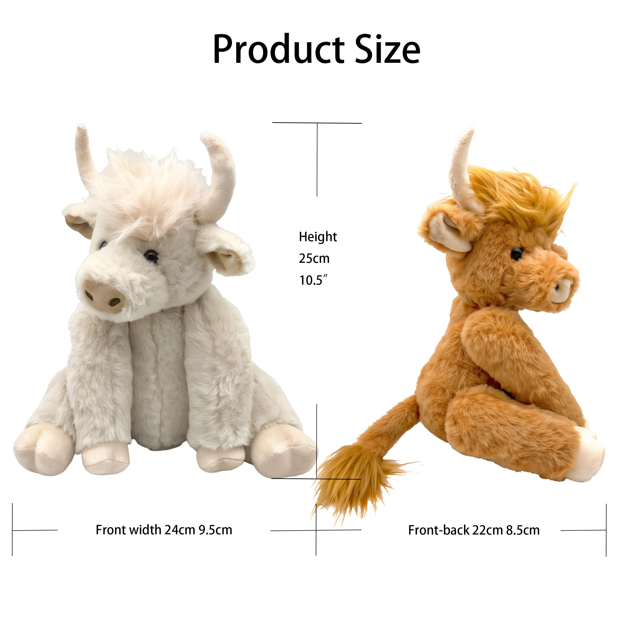 Foto 5 pulgar | Peluche Con Forma De Vaca De Las Tierras Altas Con Articulaciones Móviles, 25 Cm - Venta Internacional.
