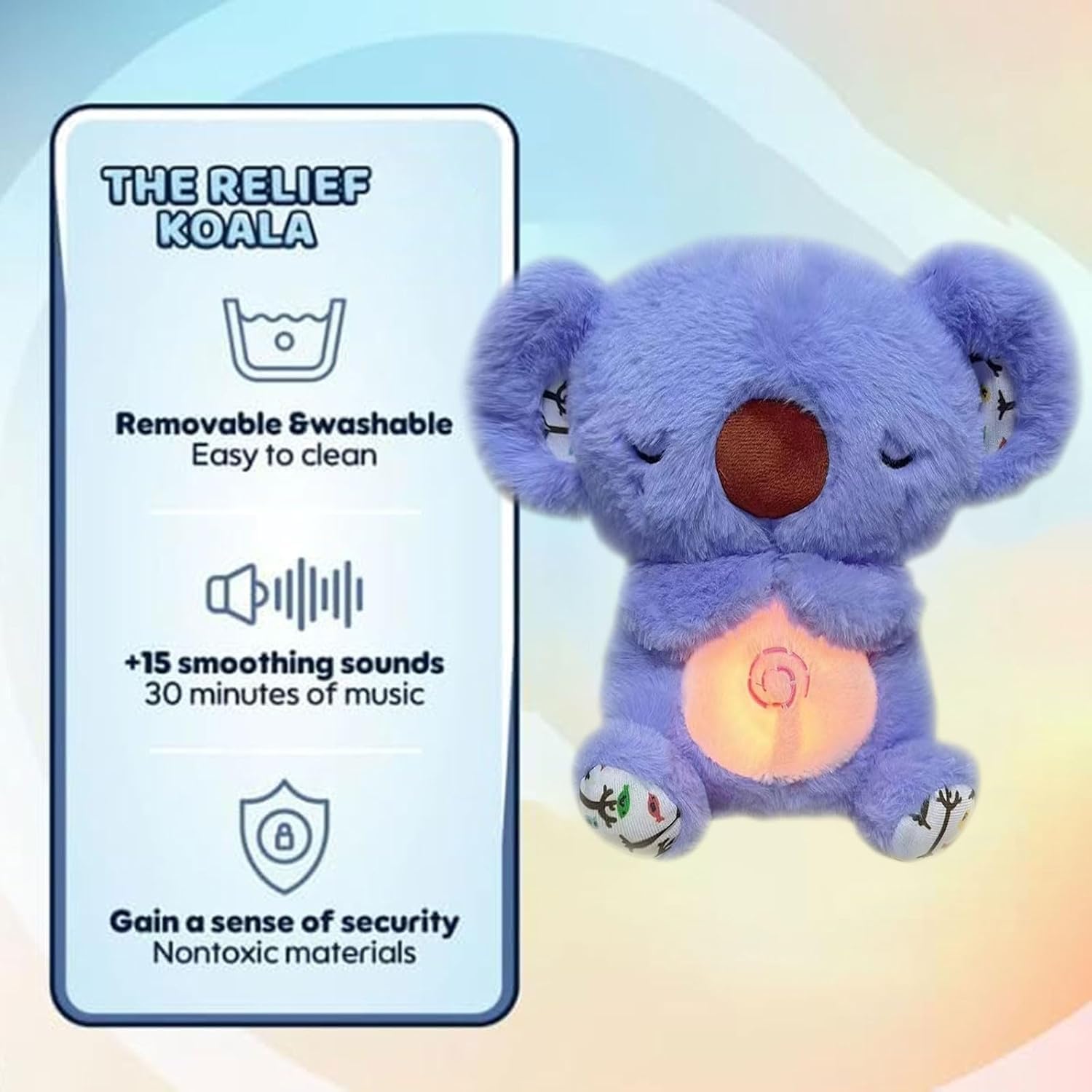 Foto 4 pulgar | Peluche Relajante De Oso Koala Con Detalles Sensoriales Para Bebé - Venta Internacional.