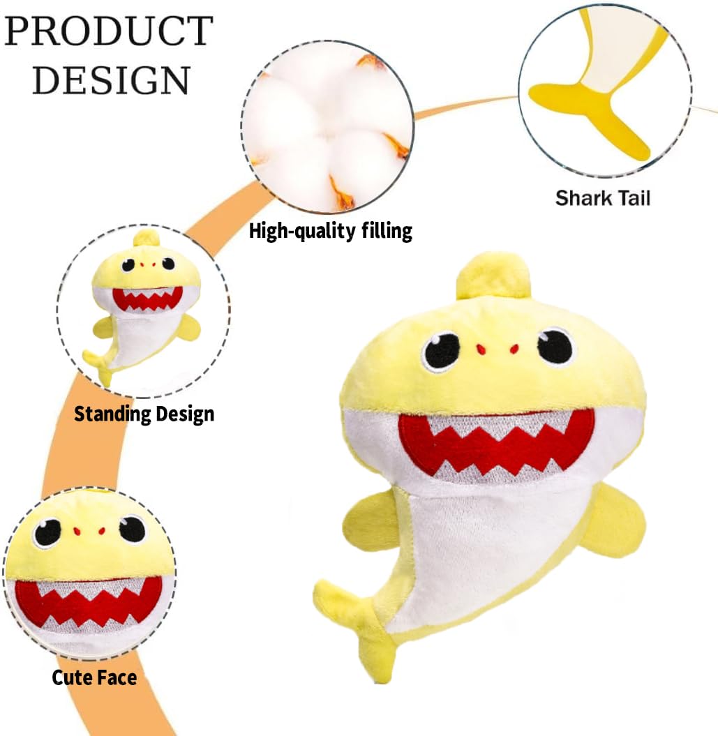 Foto 3 pulgar | Peluche De Peluche Con Forma De Tiburón, 8.6 Pulgadas, Para Niños, Color Amarillo - Venta Internacional.