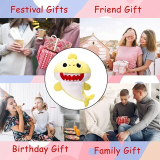 Foto 5 | Peluche De Peluche Con Forma De Tiburón, 8.6 Pulgadas, Para Niños, Color Amarillo - Venta Internacional.