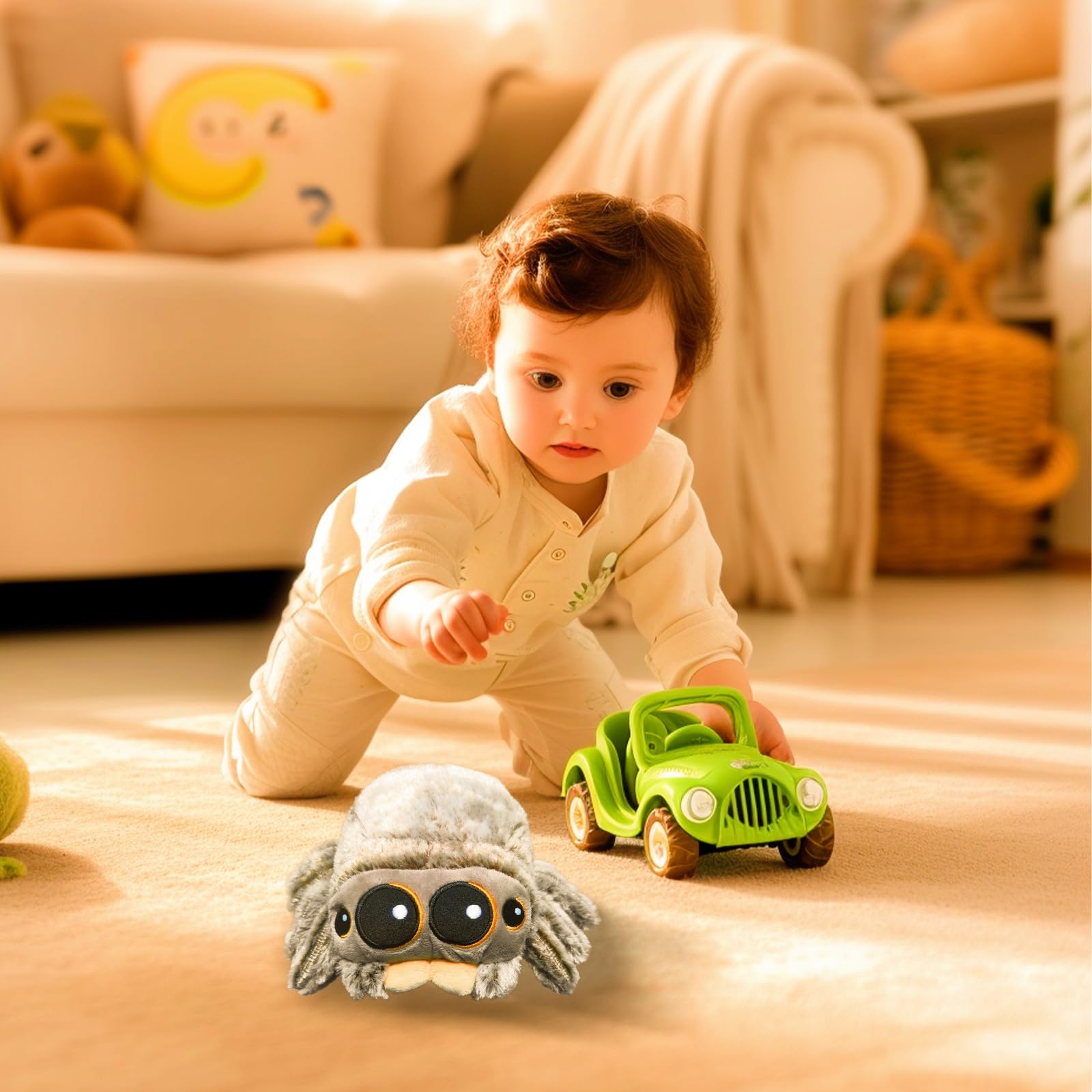 Foto 5 pulgar | Peluche Con Forma De Araña, Bonita Y Suave Araña Saltarina, Decoración Para Habitación Infantil - Venta Internacional.