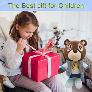 Foto 5 | Peluche De Peluche Con Bonito Oso Kanye De 25 Cm Para Fanáticos De Los Niños - Venta Internacional.