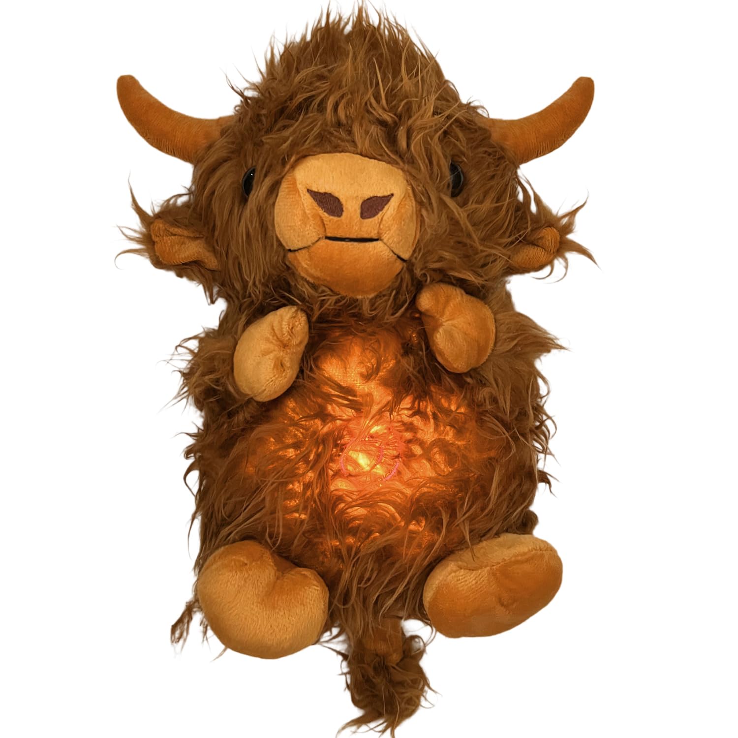 Foto 2 pulgar | Animal De Peluche, Vaca De Las Tierras Altas, Respiración Relajante Con Música, 34 Cm - Venta Internacional.