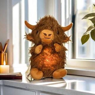 Foto 2 | Animal De Peluche, Vaca De Las Tierras Altas, Respiración Relajante Con Música, 34 Cm - Venta Internacional.