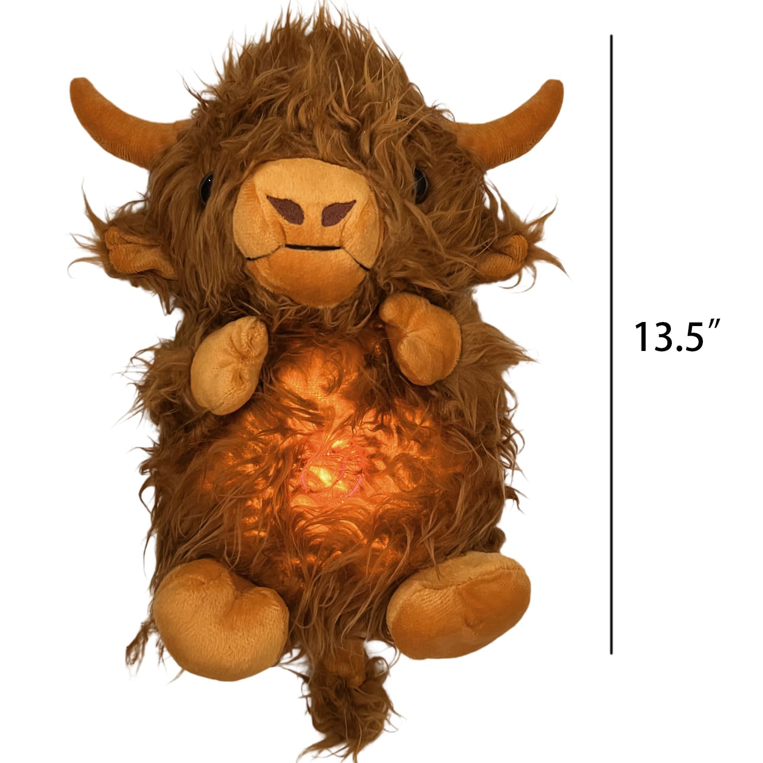 Foto 7 pulgar | Animal De Peluche, Vaca De Las Tierras Altas, Respiración Relajante Con Música, 34 Cm - Venta Internacional.