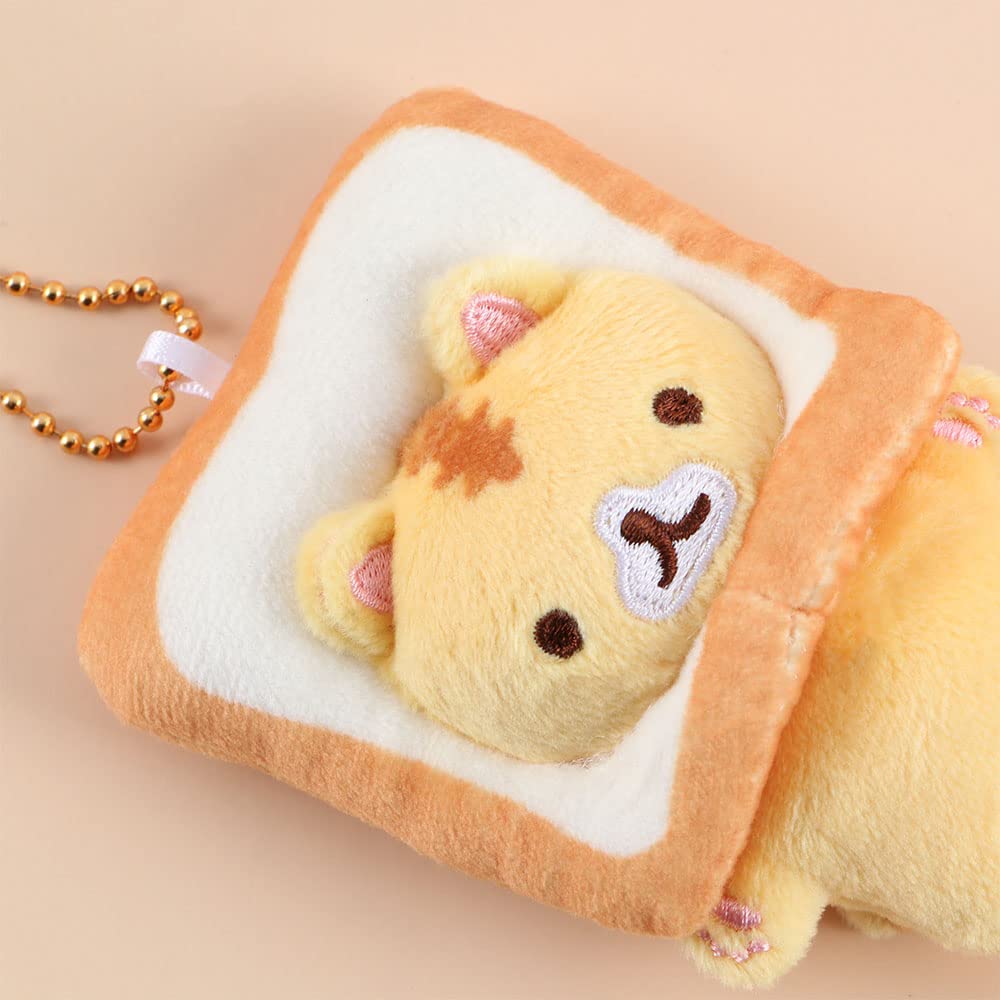 Foto 7 pulgar | Llavero Con Forma De Muñeco De Peluche, Pan, Gato, Tostadas, 8 Cm, Amarillo - Venta Internacional.
