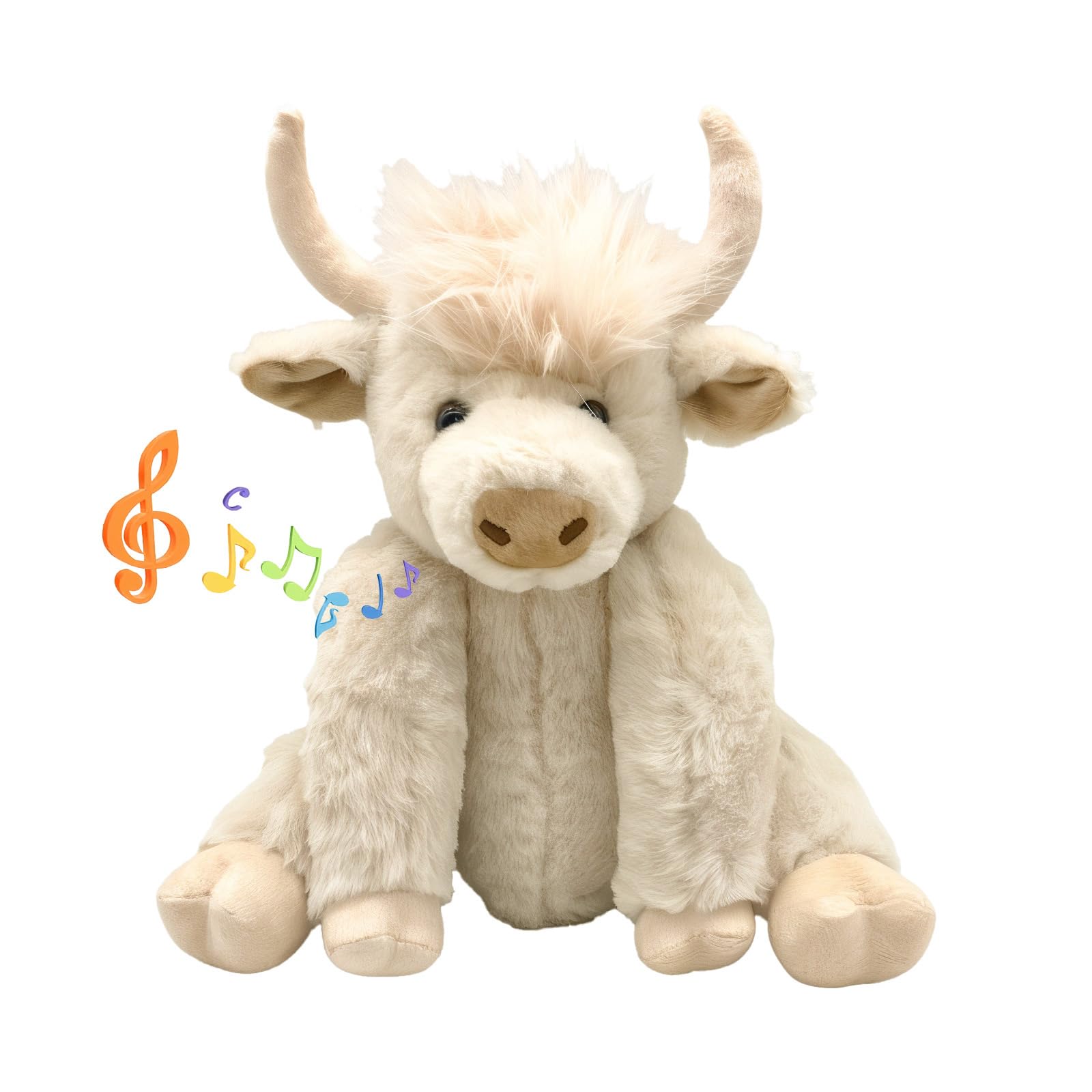 Peluche Highland Cow Con Articulaciones Móviles Y Sonido De 25 Cm - Venta Internacional.