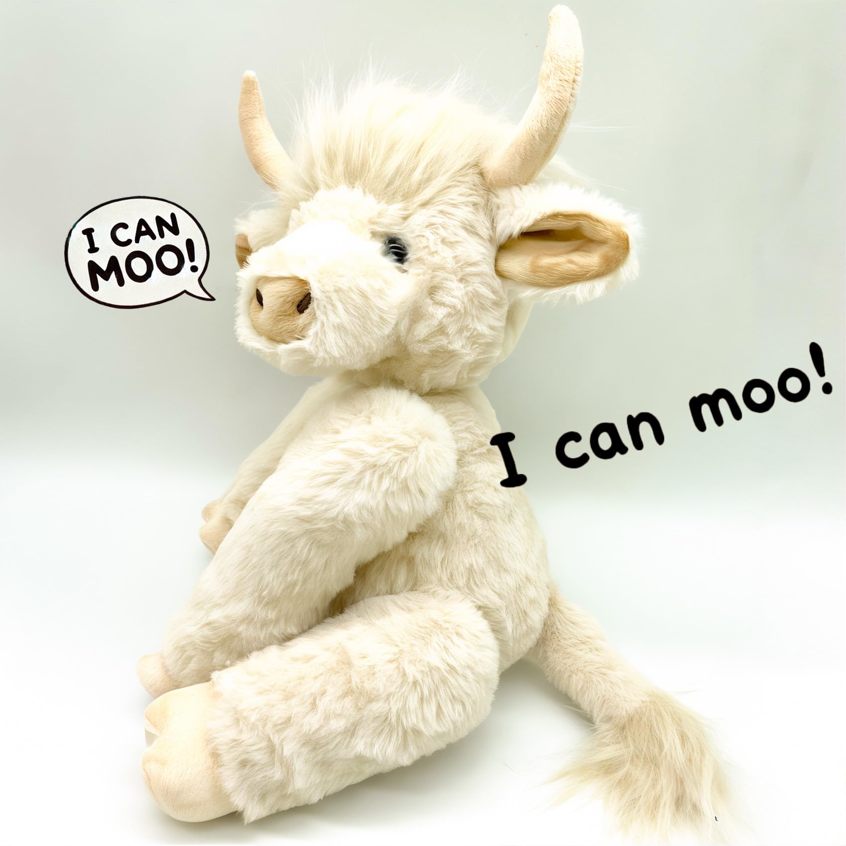 Foto 3 pulgar | Peluche Highland Cow Con Articulaciones Móviles Y Sonido De 25 Cm - Venta Internacional.