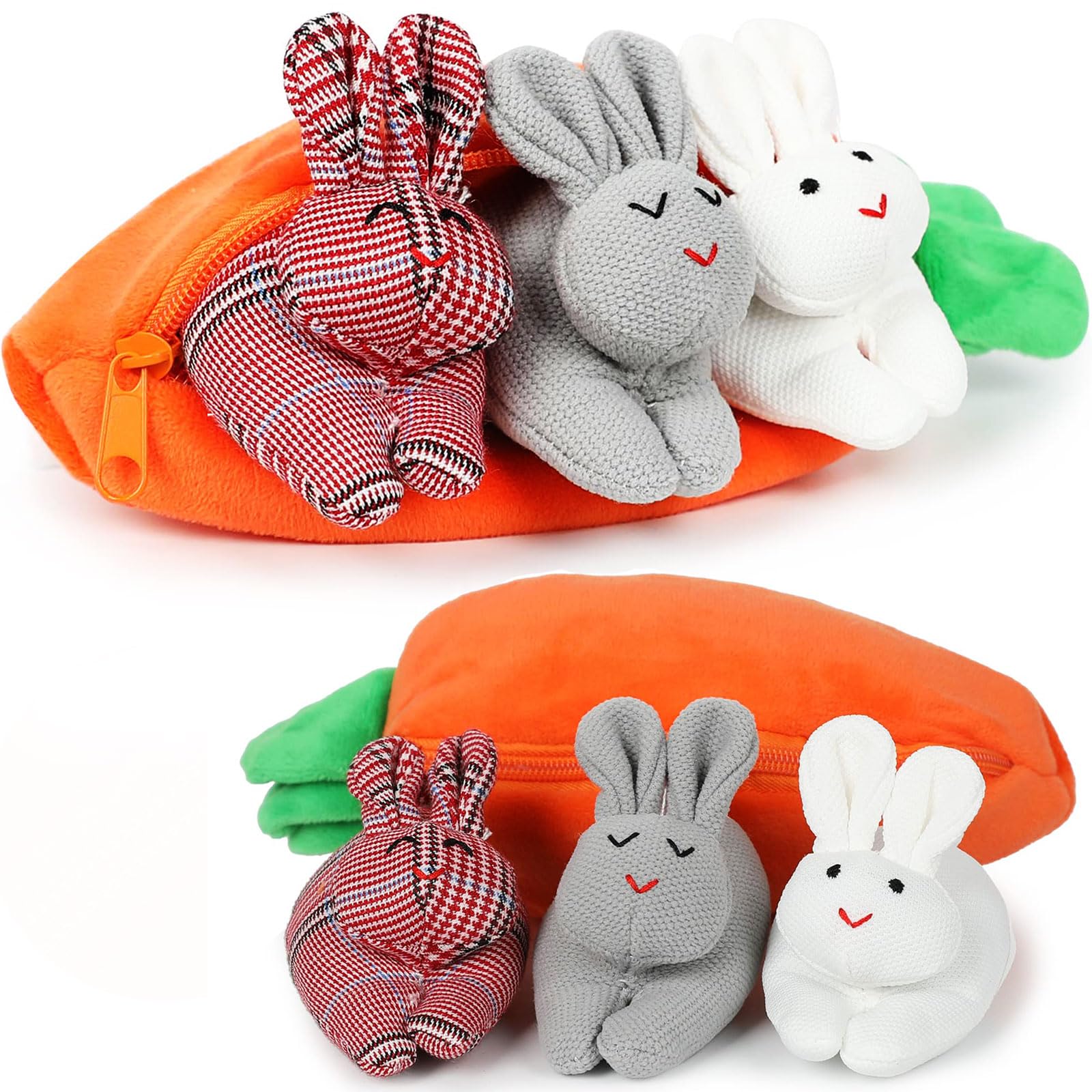 Foto 2 pulgar | Conejitos De Peluche A Las Escondidas En Bolsa Con Forma De Zanahoria - Venta Internacional.