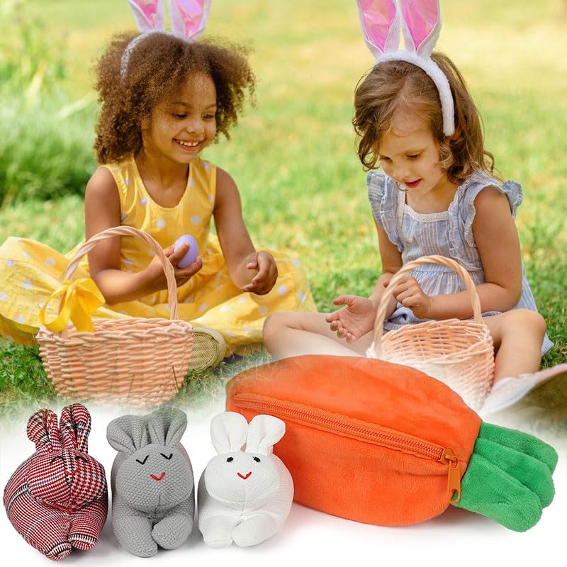 Foto 3 pulgar | Conejitos De Peluche A Las Escondidas En Bolsa Con Forma De Zanahoria - Venta Internacional.