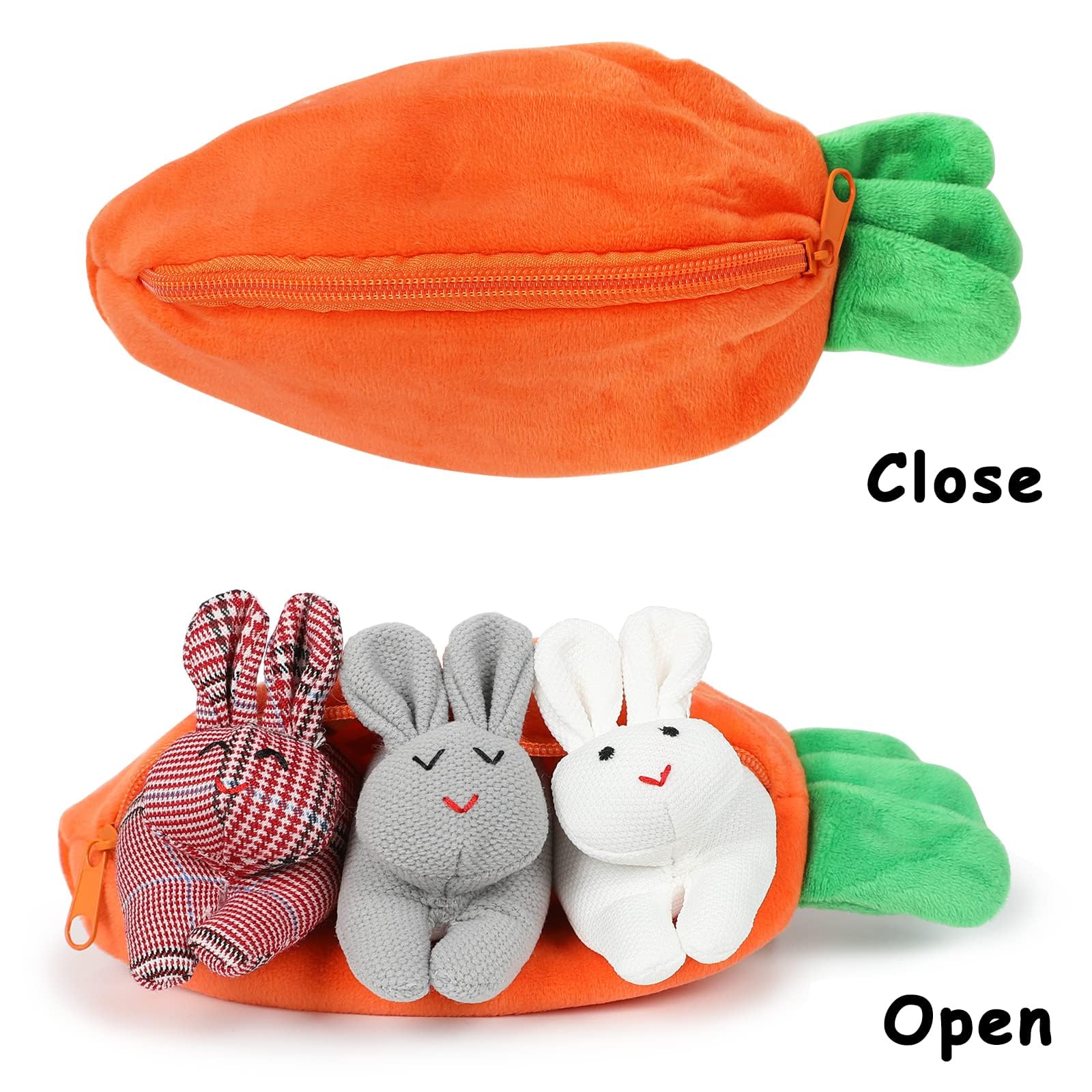 Foto 4 pulgar | Conejitos De Peluche A Las Escondidas En Bolsa Con Forma De Zanahoria - Venta Internacional.