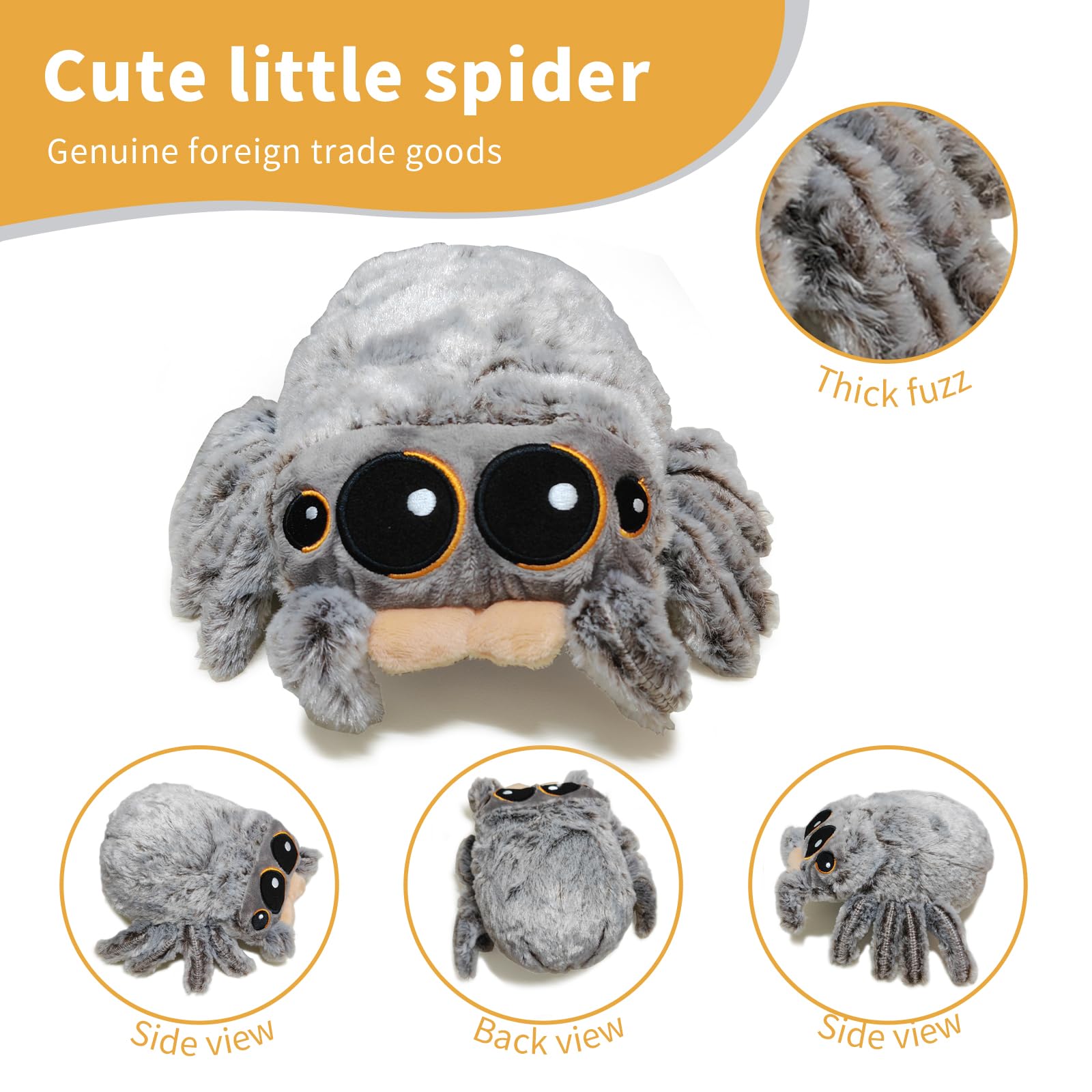 Foto 6 pulgar | Peluche De Peluche Con Forma De Araña, Bonita Araña Con Mosca Para Niños - Venta Internacional.