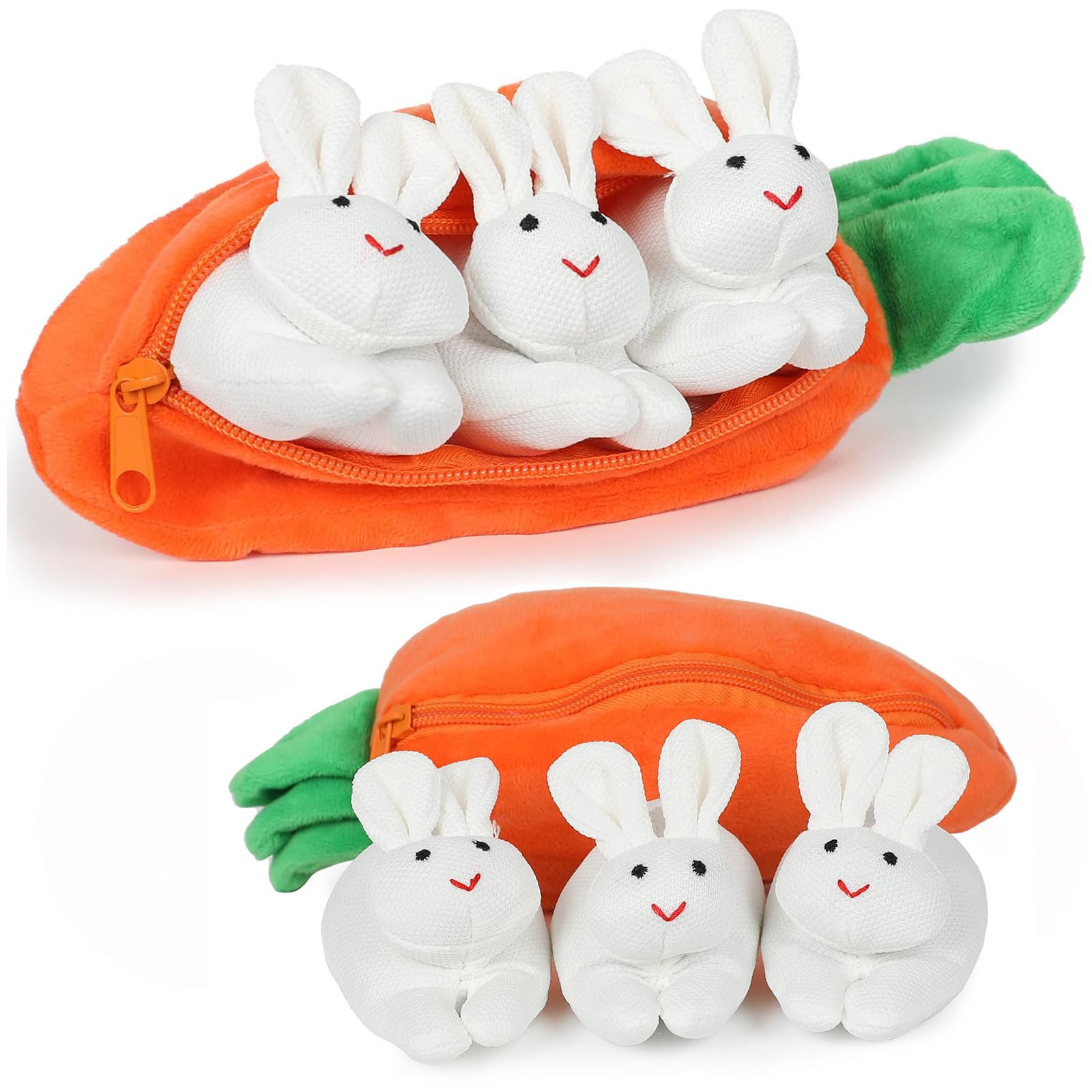 Foto 2 pulgar | Peluche De Peluche Con Forma De Conejito Al Escondite En Bolsa Con Forma De Zanahoria - Venta Internacional.