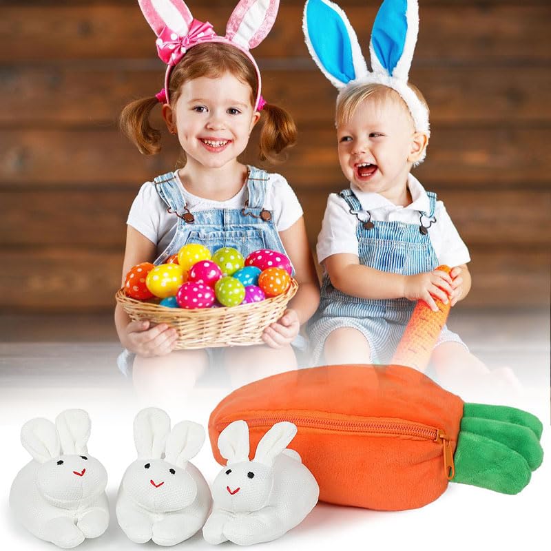 Foto 3 pulgar | Peluche De Peluche Con Forma De Conejito Al Escondite En Bolsa Con Forma De Zanahoria - Venta Internacional.