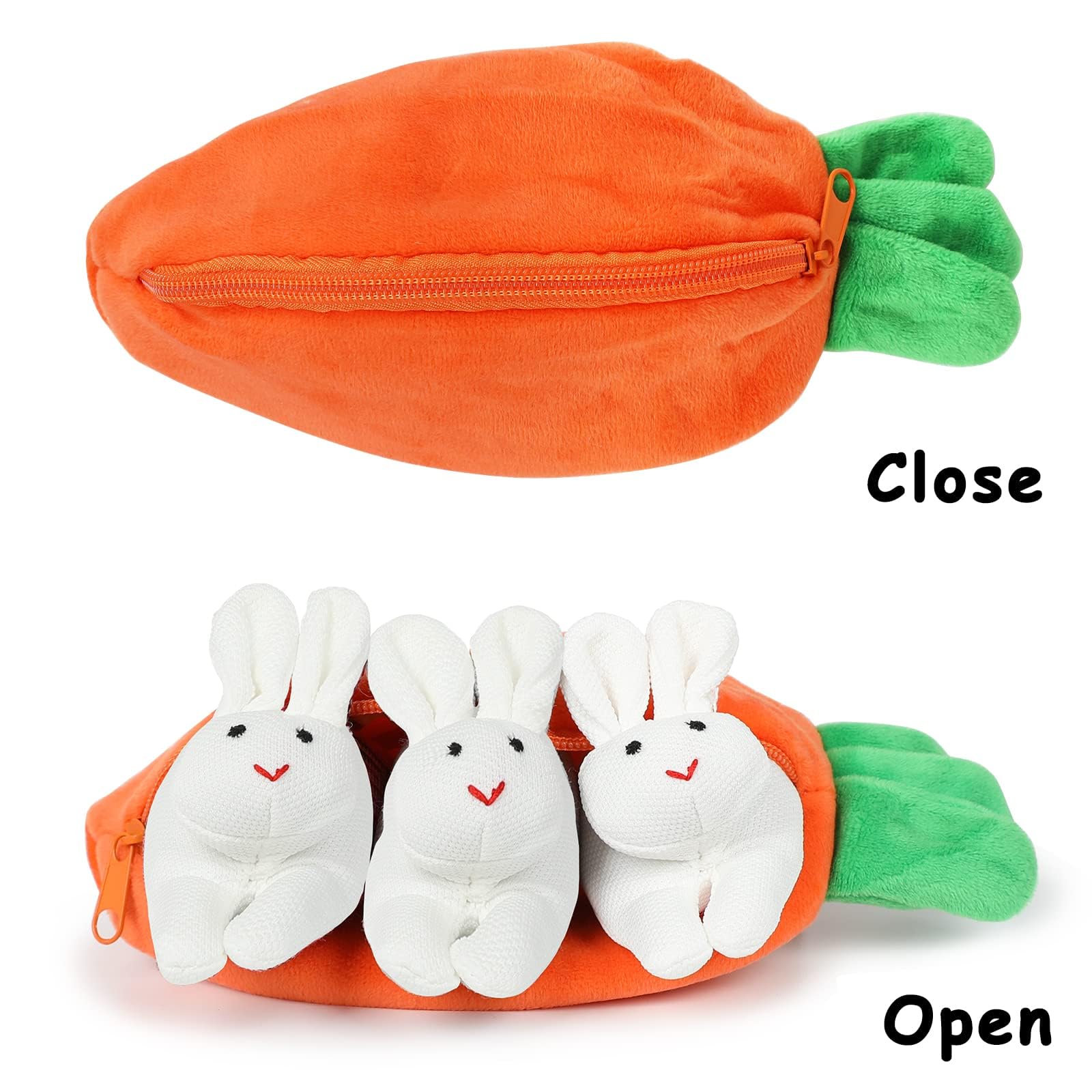 Foto 4 pulgar | Peluche De Peluche Con Forma De Conejito Al Escondite En Bolsa Con Forma De Zanahoria - Venta Internacional.
