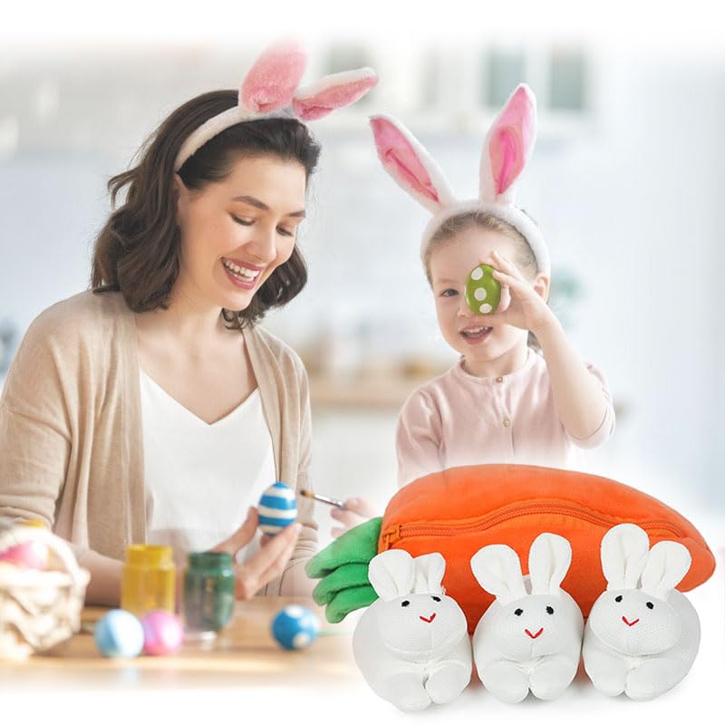 Foto 5 pulgar | Peluche De Peluche Con Forma De Conejito Al Escondite En Bolsa Con Forma De Zanahoria - Venta Internacional.