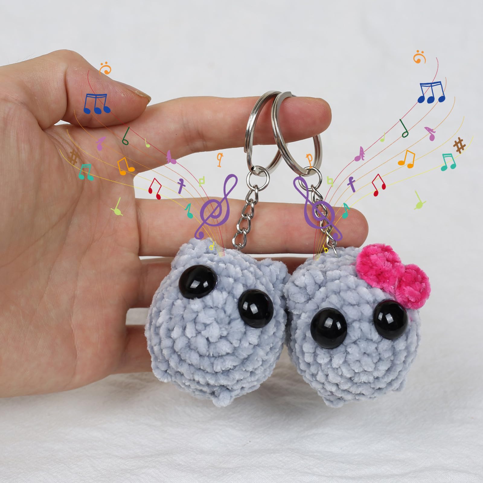 Foto 5 pulgar | Peluche Triste De Hámster Con Sonido Y Llavero Tejido A Mano - Venta Internacional.