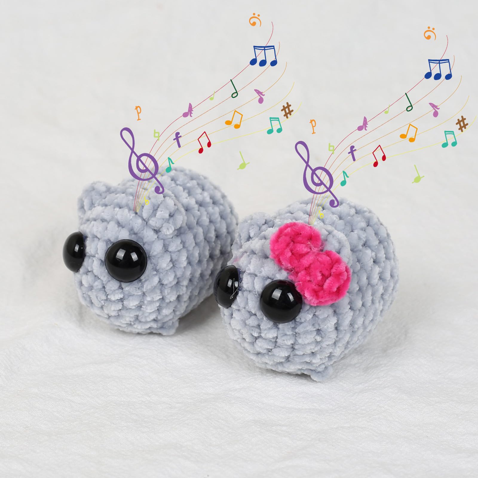 Foto 6 pulgar | Peluche Triste De Hámster Con Sonido Y Llavero Tejido A Mano - Venta Internacional.