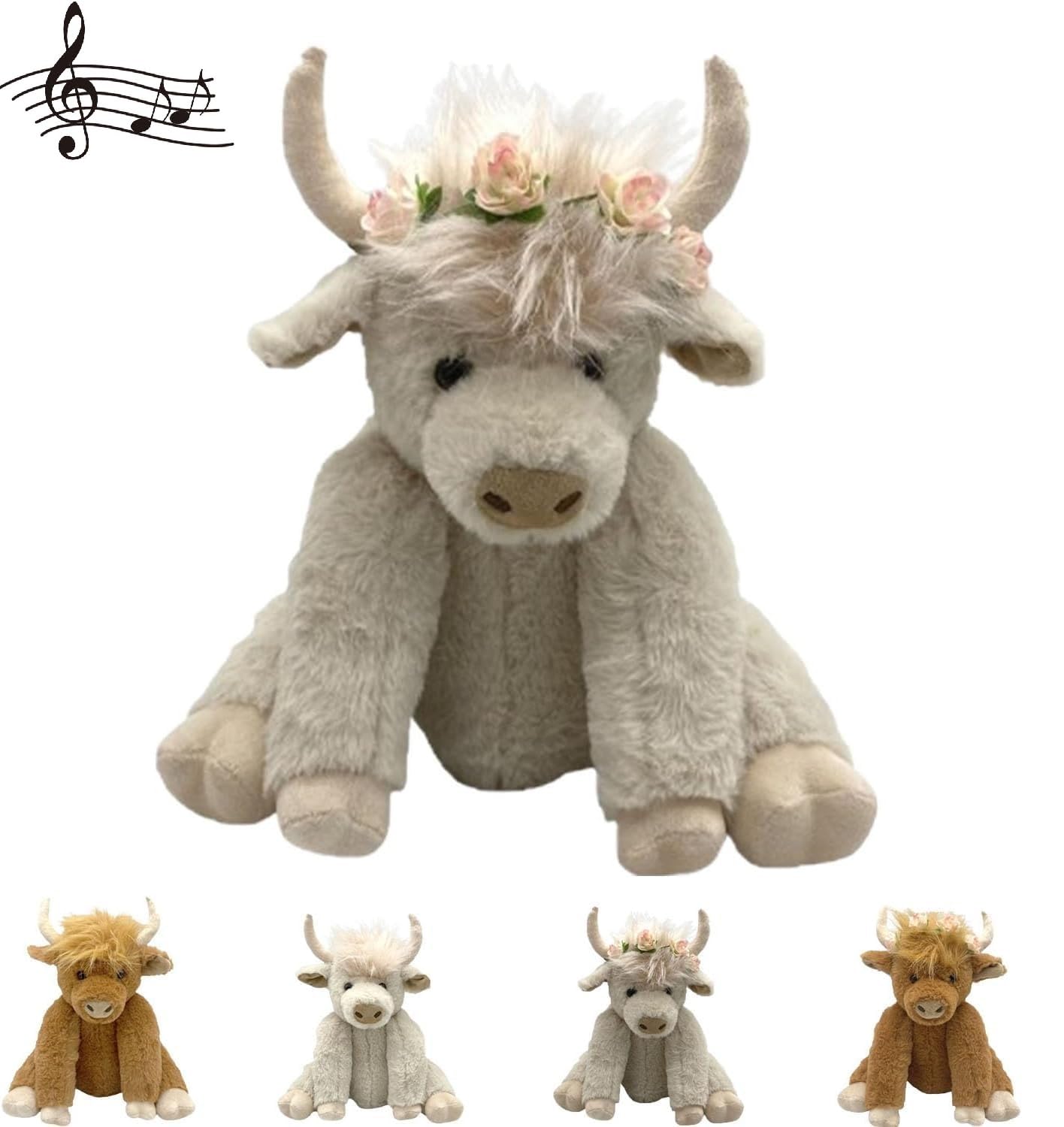 Foto 2 pulgar | Peluche Theorbi Highland Cow De 25 Cm Con Música Para Niños - Venta Internacional.