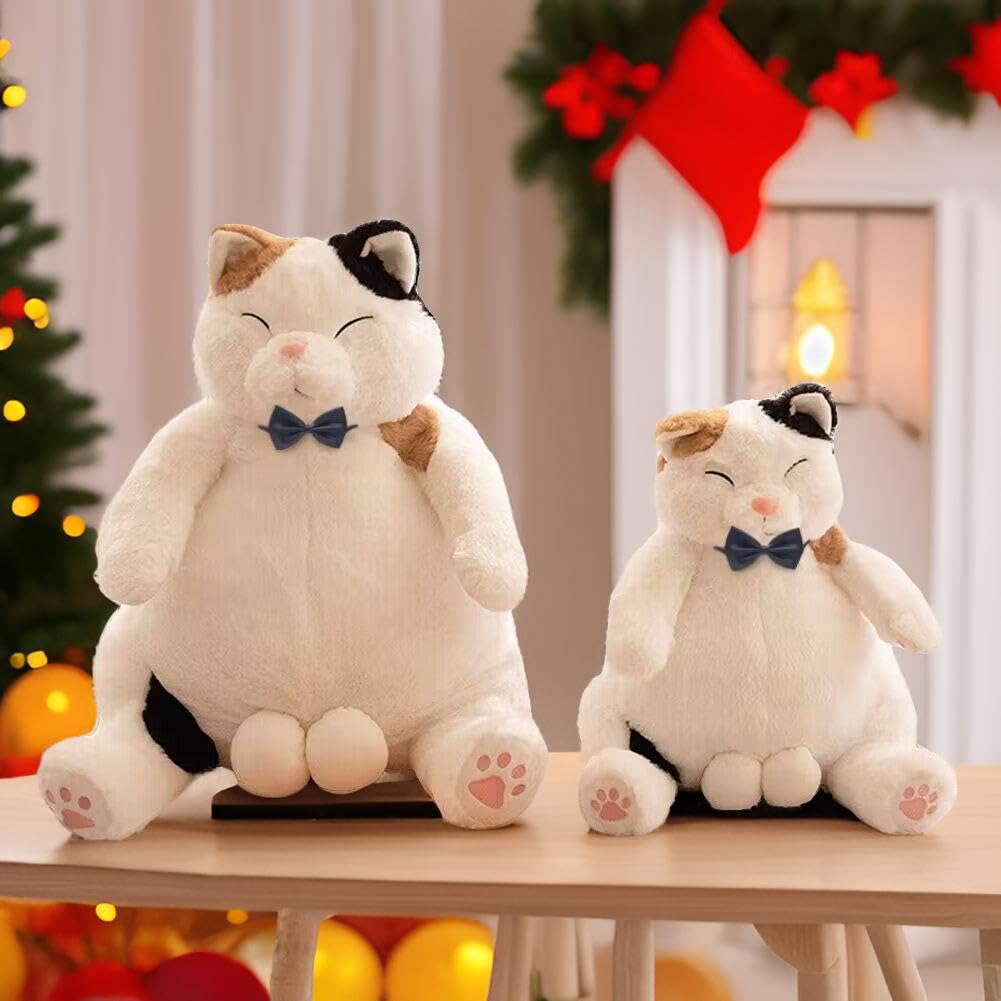 Foto 3 pulgar | Peluche Con Forma De Gato Gordo Con Pelota, 35 Cm, Marrón Y Blanco - Venta Internacional.