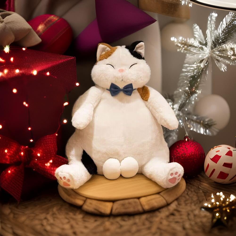 Foto 4 pulgar | Peluche Con Forma De Gato Gordo Con Pelota, 35 Cm, Marrón Y Blanco - Venta Internacional.