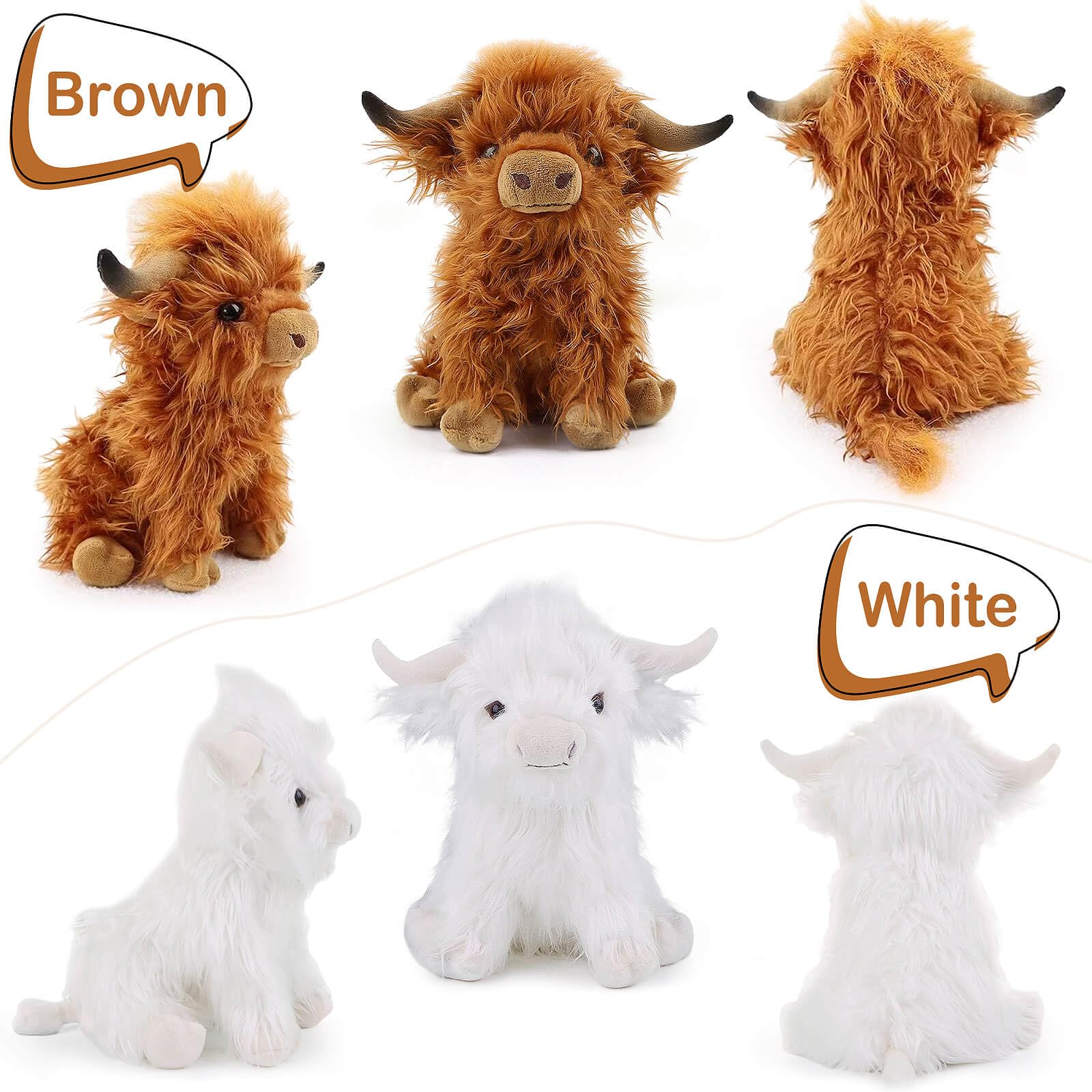 Foto 4 pulgar | Peluche Con Forma De Vaca Escocesa De Las Tierras Altas Para Niños Y Adultos, 28 Cm - Venta Internacional.