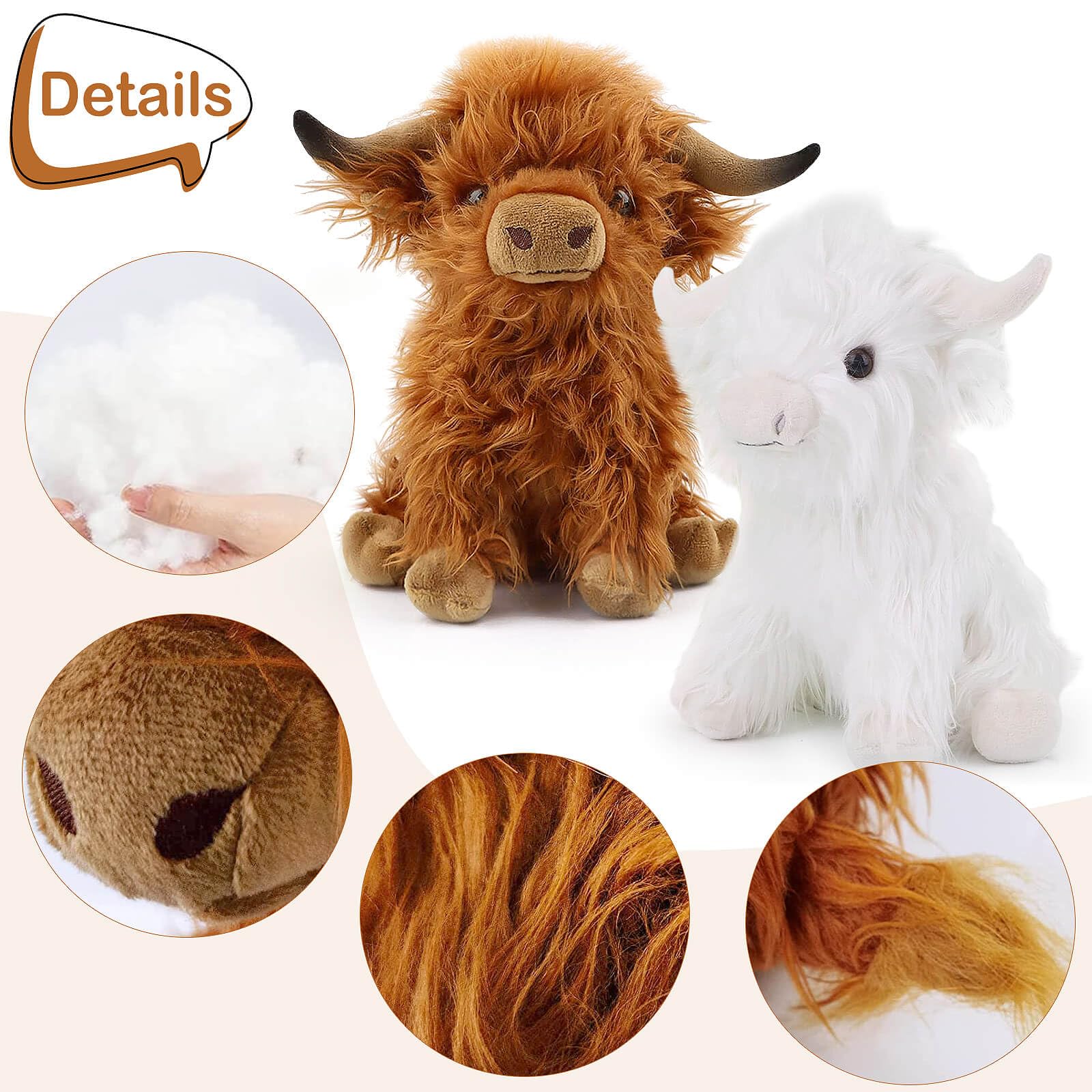 Foto 5 pulgar | Peluche Con Forma De Vaca Escocesa De Las Tierras Altas Para Niños Y Adultos, 28 Cm - Venta Internacional.