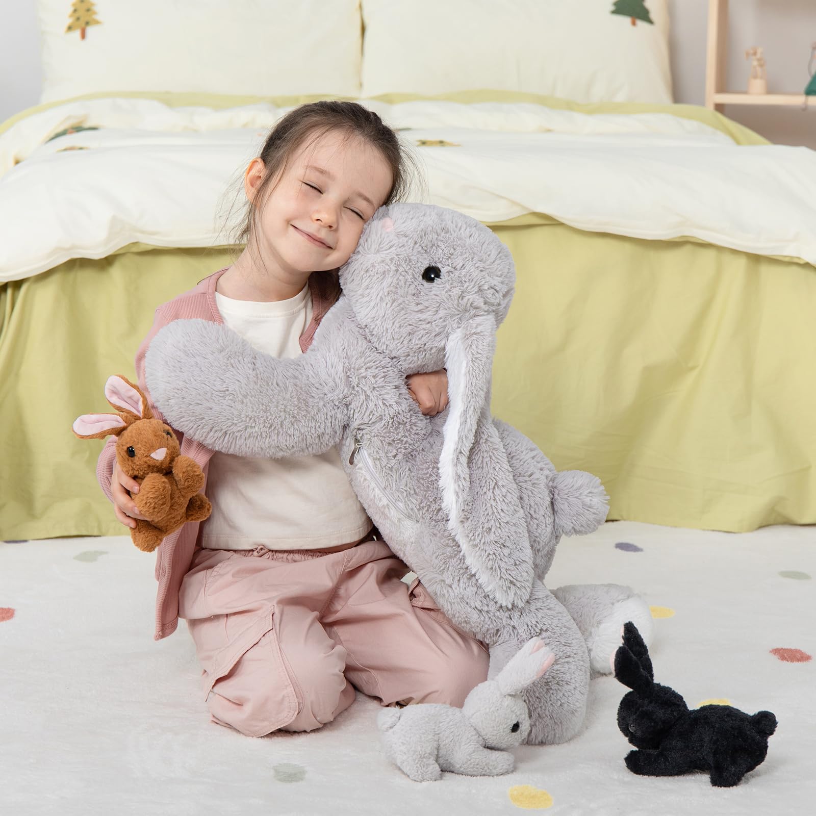 Foto 4 | Animal De Peluche Mao Golan Con 3 Bebés En El Interior De 24 Pulgadas - Venta Internacional.