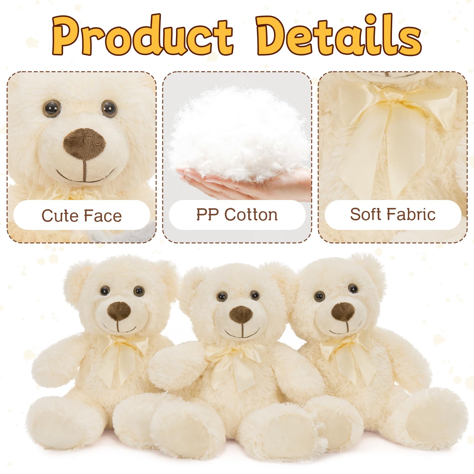 Foto 6 pulgar | Ositos De Peluche Maogolan Para Baby Shower De 13,5 Cm, Paquete De 3 Unidades - Venta Internacional.