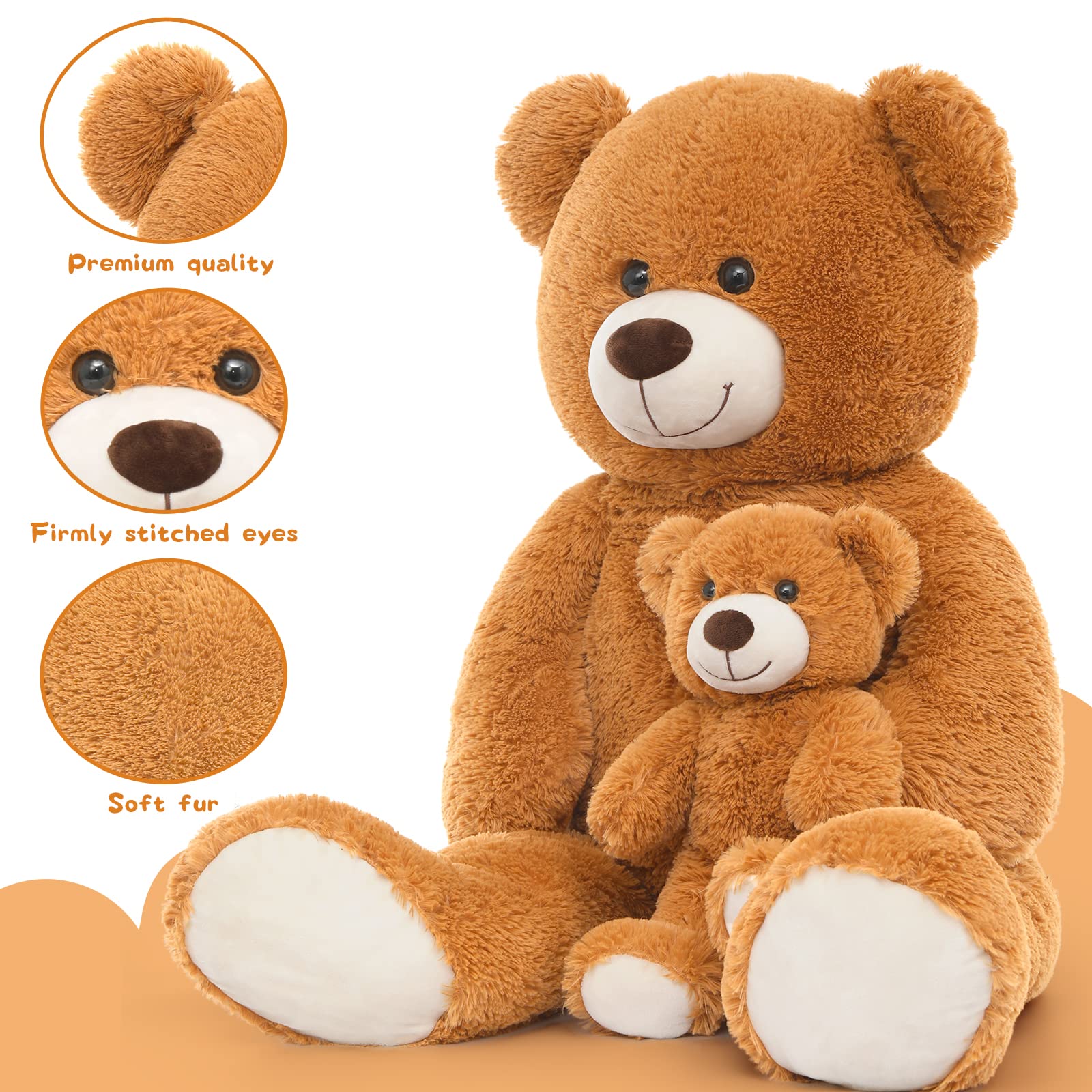 Foto 5 | Oso De Peluche Morismos Giant, Marrón Suave, 1 M - Venta Internacional.