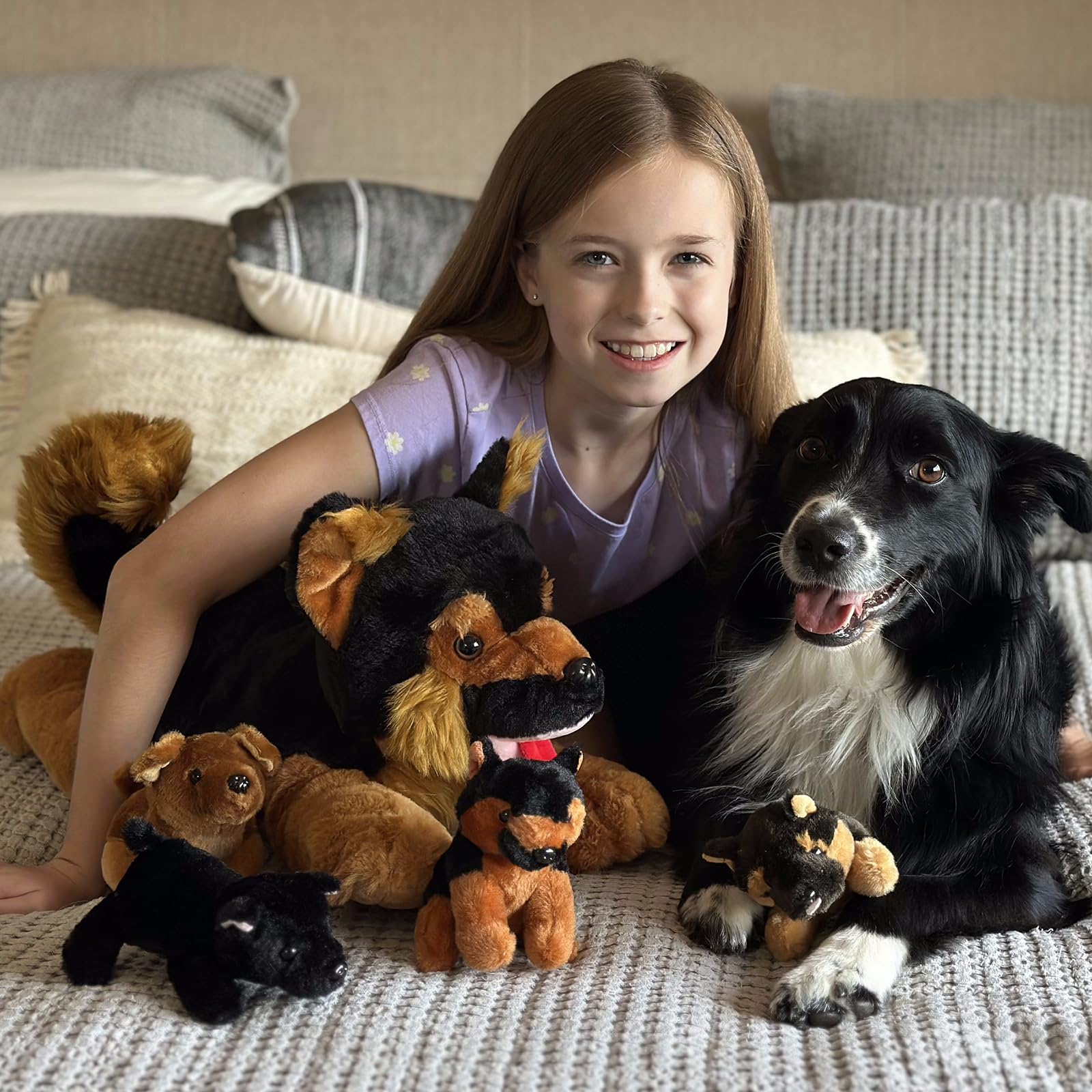 Foto 4 pulgar | Animales De Peluche Mao Golan, Pastor Alemán, Con 4 Bebés De 20 Pulgadas - Venta Internacional.