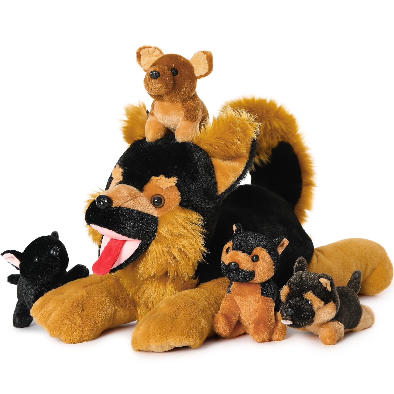 Foto 8 pulgar | Animales De Peluche Mao Golan, Pastor Alemán, Con 4 Bebés De 20 Pulgadas - Venta Internacional.