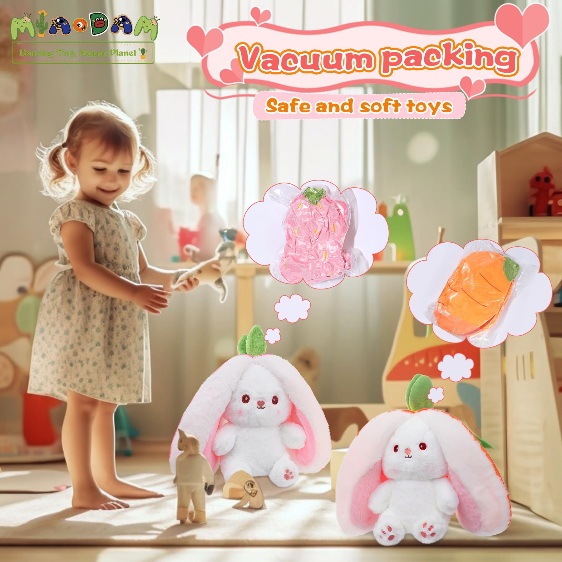 Foto 4 | Peluche Miaodam Con Forma De Conejito De Peluche Con Diseño De Frutas - Venta Internacional.