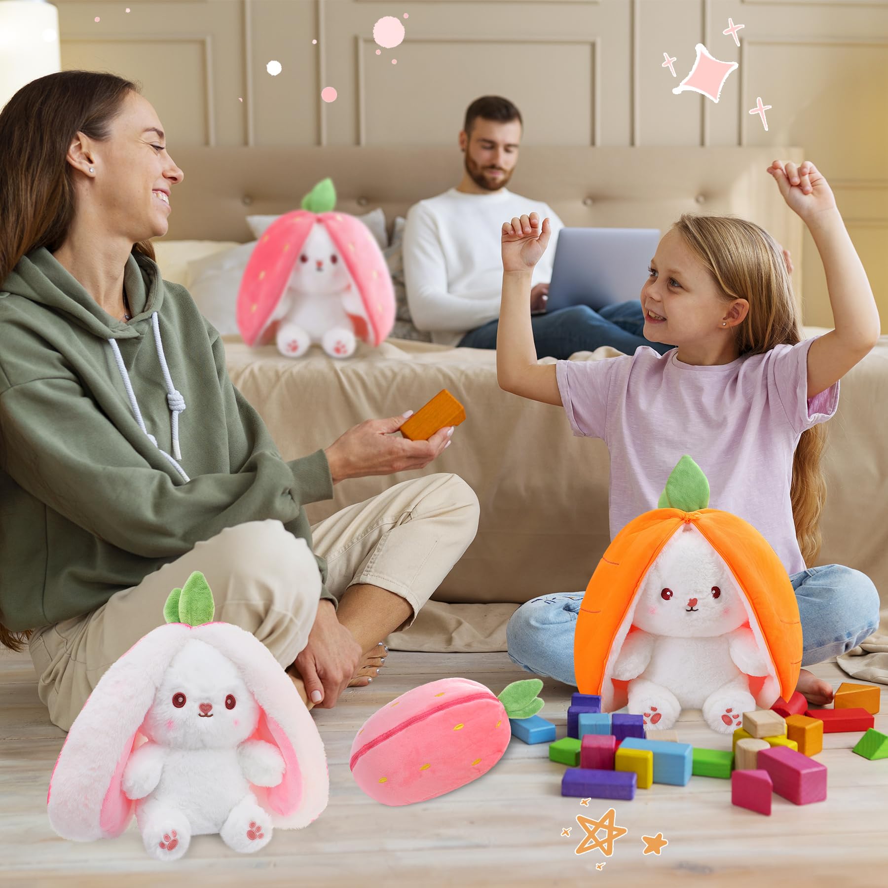 Foto 7 pulgar | Peluche Miaodam Con Forma De Conejito De Peluche Con Diseño De Frutas - Venta Internacional.