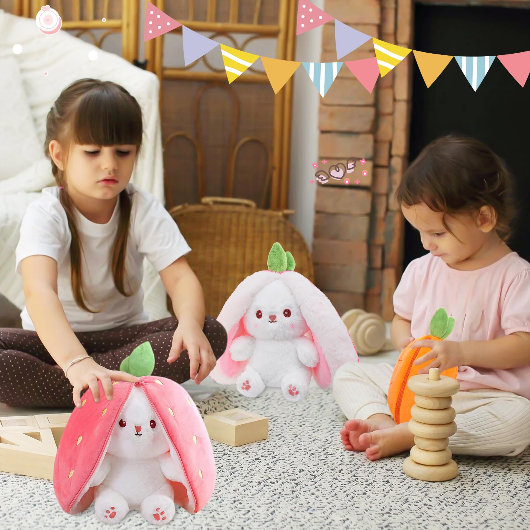 Foto 8 pulgar | Peluche Miaodam Con Forma De Conejito De Peluche Con Diseño De Frutas - Venta Internacional.