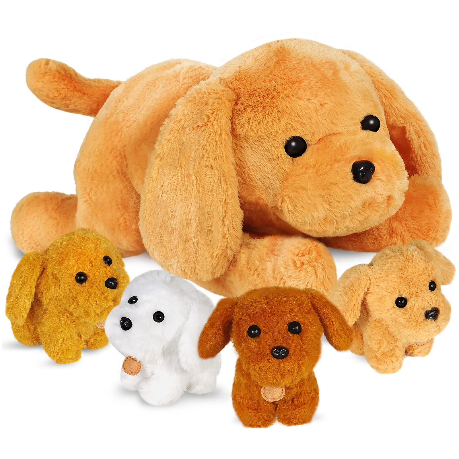 Juguete De Peluche Kmuysl Para Mamá Y Perro Con 4 Cachorros De 40 Cm - Venta Internacional.