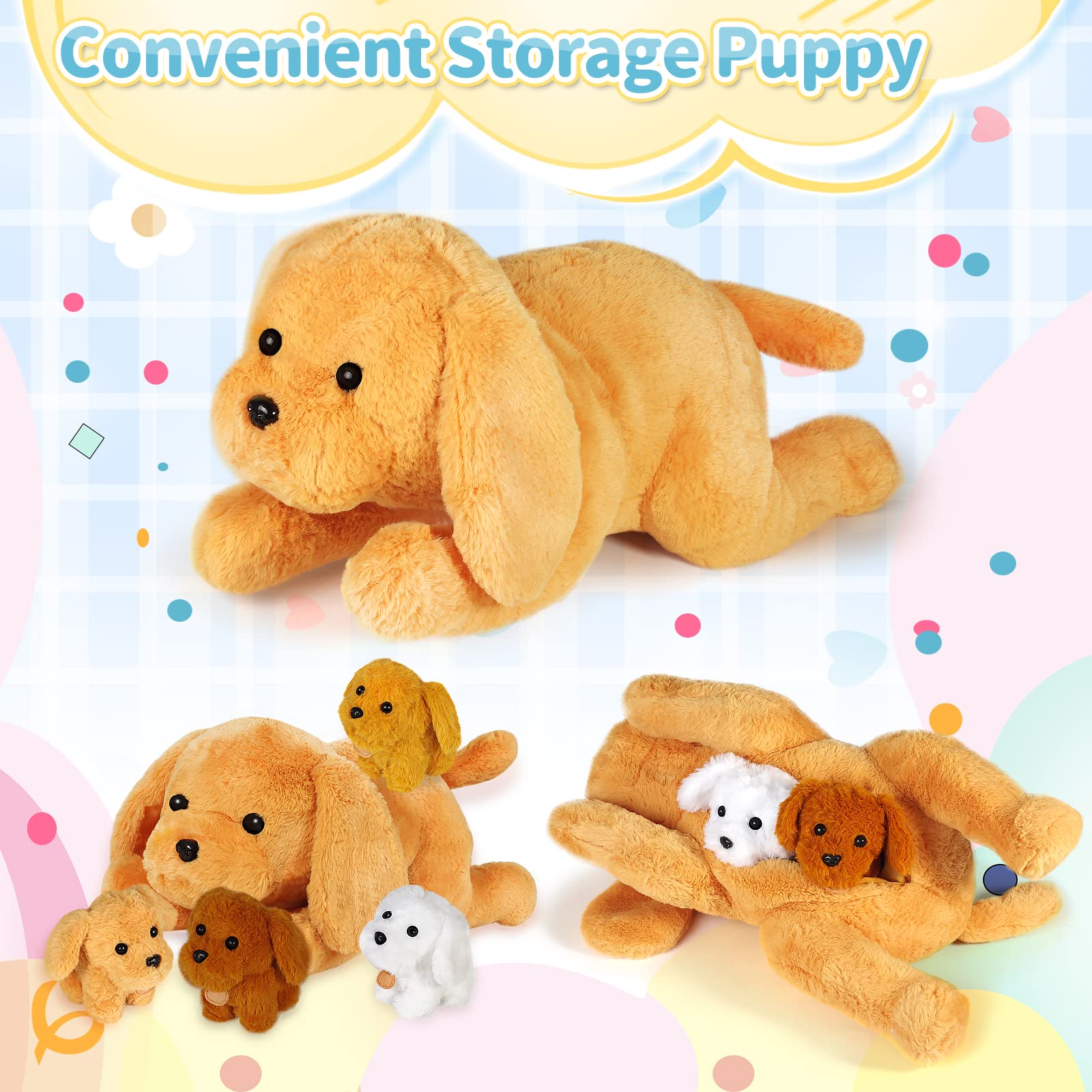 Foto 3 pulgar | Juguete De Peluche Kmuysl Para Mamá Y Perro Con 4 Cachorros De 40 Cm - Venta Internacional.