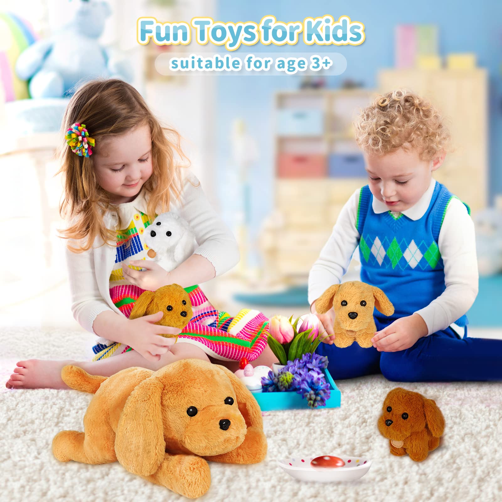 Foto 4 pulgar | Juguete De Peluche Kmuysl Para Mamá Y Perro Con 4 Cachorros De 40 Cm - Venta Internacional.