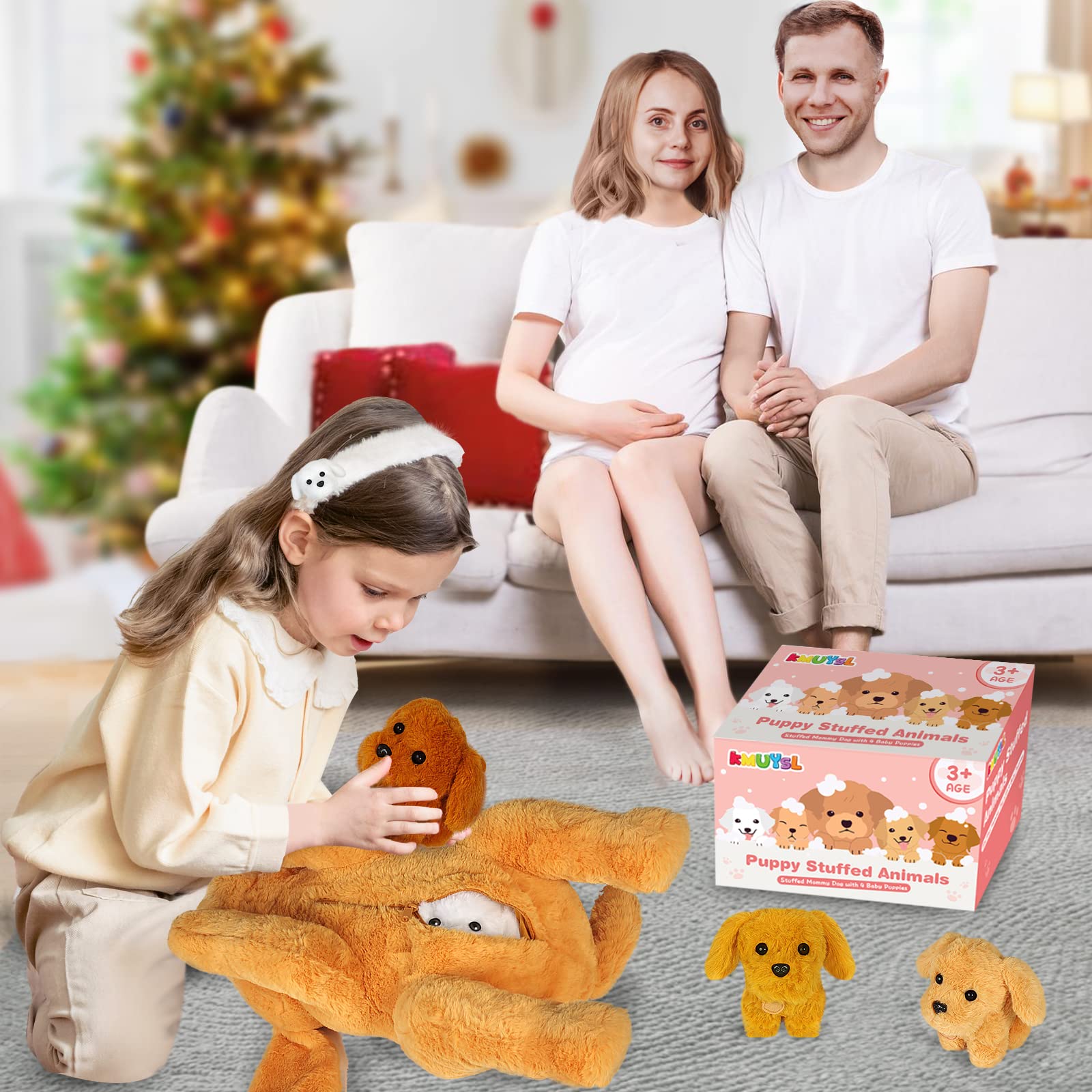 Foto 8 pulgar | Juguete De Peluche Kmuysl Para Mamá Y Perro Con 4 Cachorros De 40 Cm - Venta Internacional.
