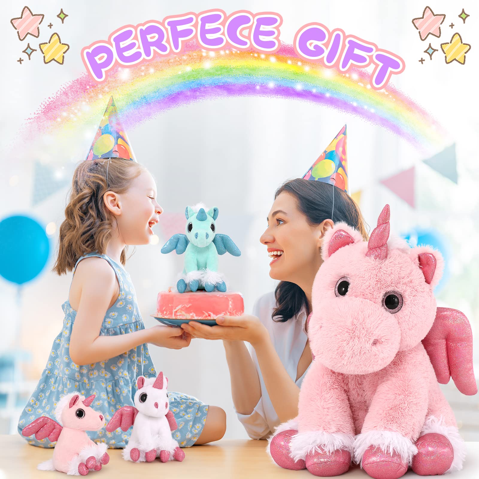 Foto 3 pulgar | Animal De Peluche Morismos, Unicornio Rosa Con Bebés En El Interior, 45 Cm - Venta Internacional.