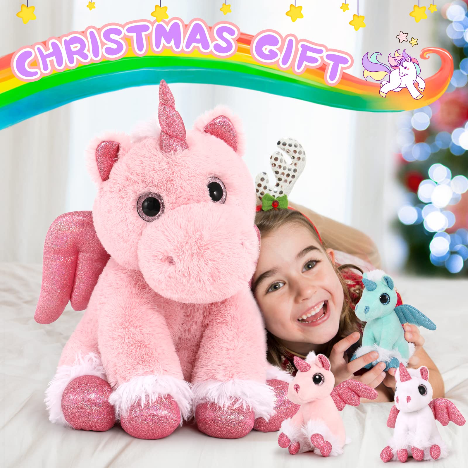 Foto 6 pulgar | Animal De Peluche Morismos, Unicornio Rosa Con Bebés En El Interior, 45 Cm - Venta Internacional.