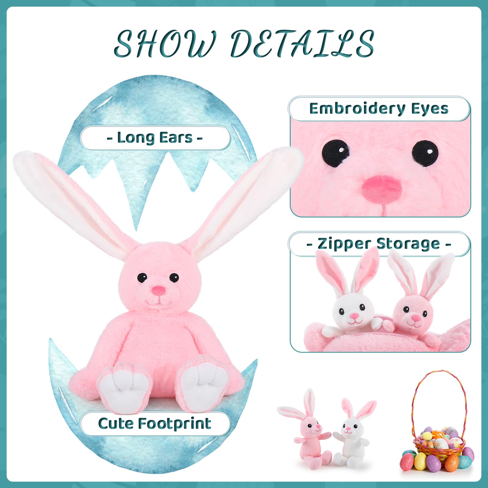 Foto 4 pulgar | Momia De Peluche Con Forma De Conejito Maogolan Con 2 Conejitos Bebés - Venta Internacional.