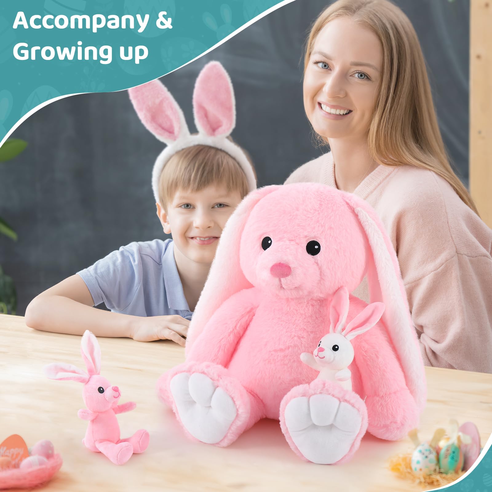 Foto 8 pulgar | Momia De Peluche Con Forma De Conejito Maogolan Con 2 Conejitos Bebés - Venta Internacional.