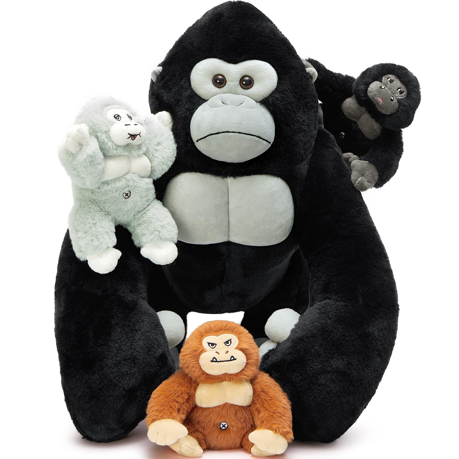 Foto 2 pulgar | Animal De Peluche Mao Golan, Gorila Gigante, Con 3 Bebés, 50 Cm - Venta Internacional.