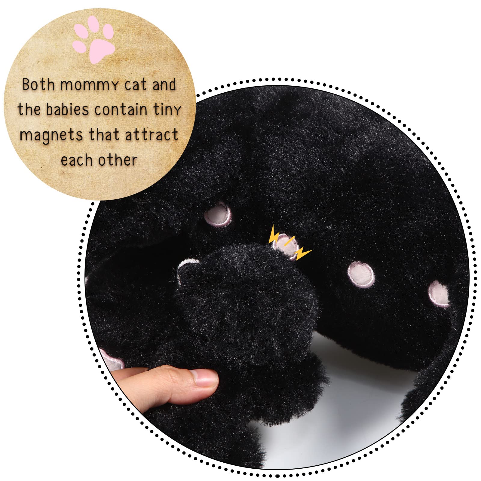 Foto 2 | Peluche Skylety, Gato Cariñoso Con 4 Gatitos De Peluche De 40 Cm - Venta Internacional.