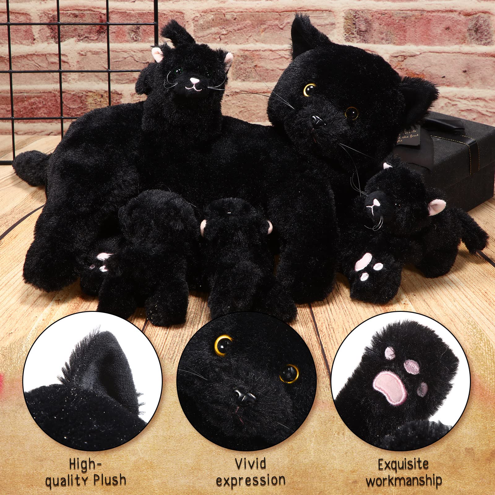 Foto 5 pulgar | Peluche Skylety, Gato Cariñoso Con 4 Gatitos De Peluche De 40 Cm - Venta Internacional.