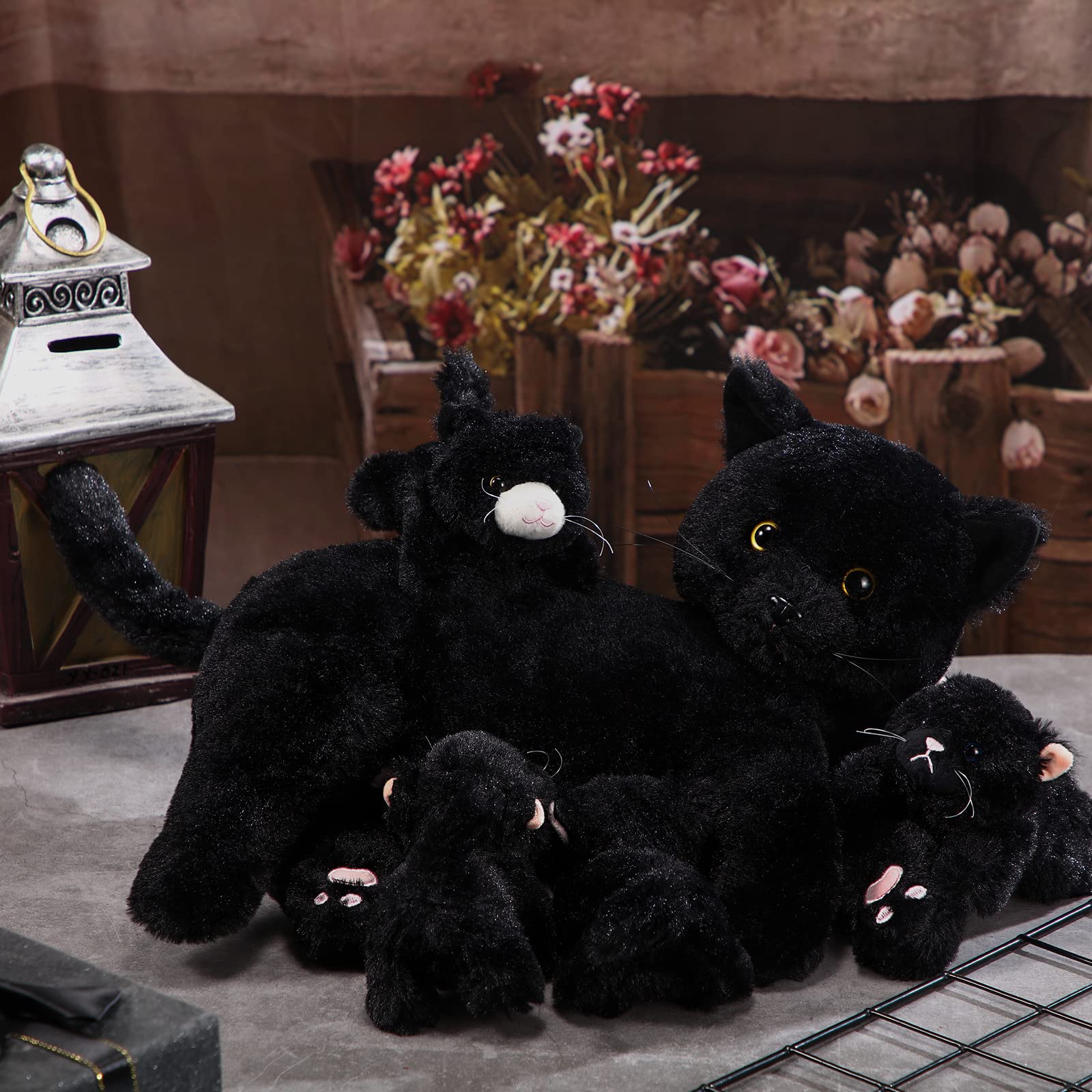 Foto 5 | Peluche Skylety, Gato Cariñoso Con 4 Gatitos De Peluche De 40 Cm - Venta Internacional.
