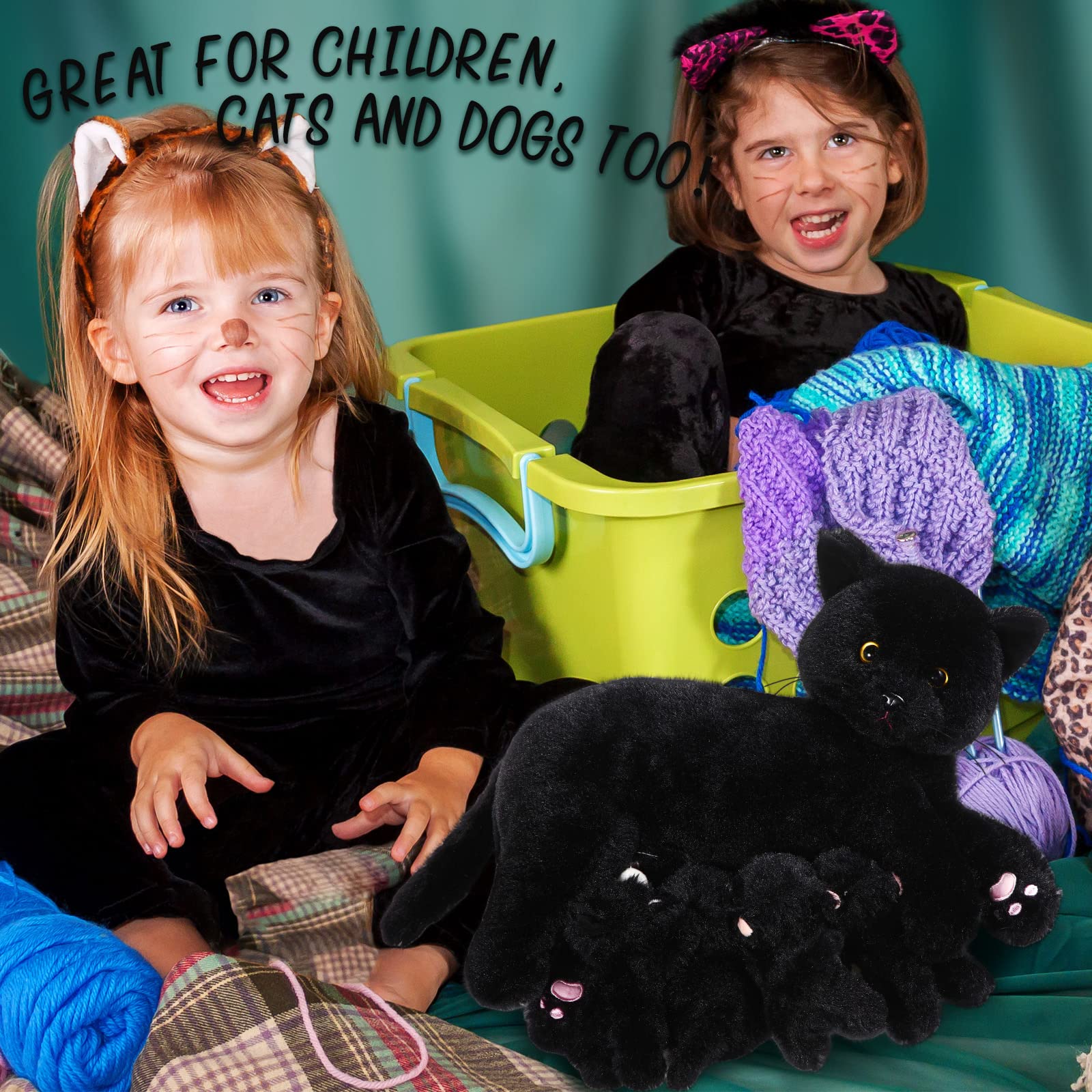 Foto 6 | Peluche Skylety, Gato Cariñoso Con 4 Gatitos De Peluche De 40 Cm - Venta Internacional.