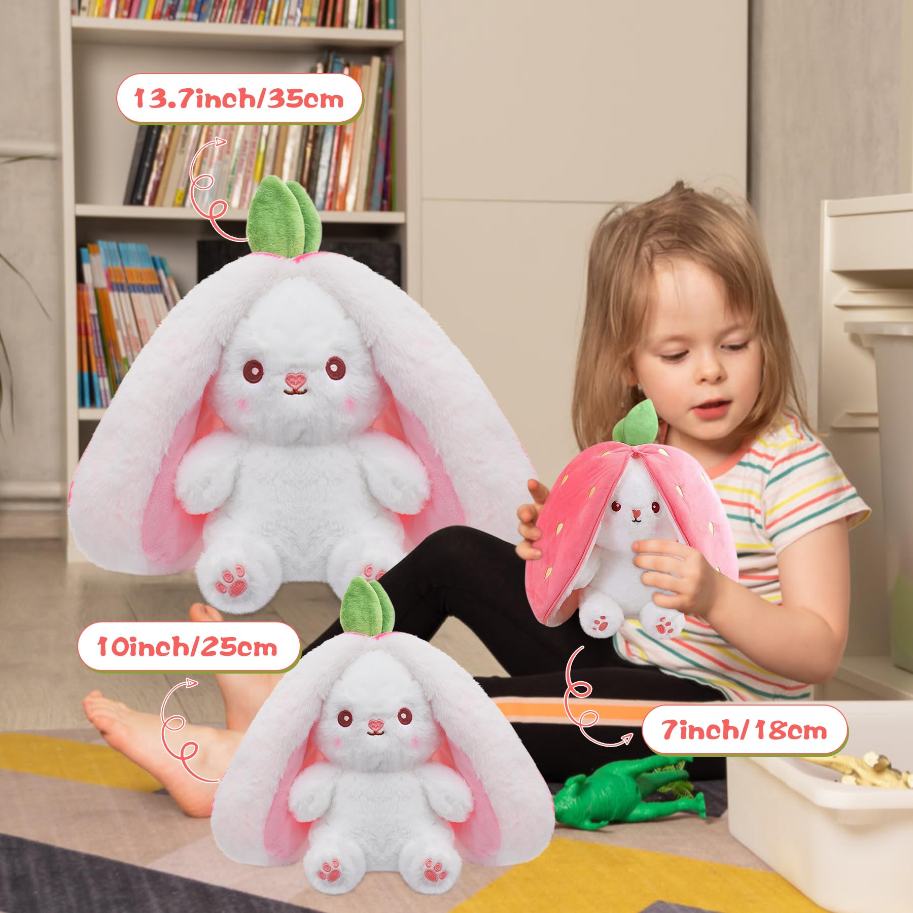 Foto 4 pulgar | Conejo De Pascua Miaodam De Peluche, 35 Cm, Con Fruta Y Almohada - Venta Internacional.